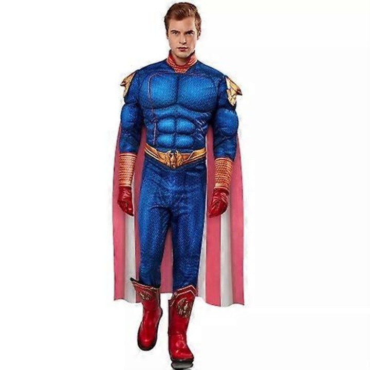 Costum de carnaval unisex Deluxe The Homelander, 2 piese, albastru/rosu, marimea XL