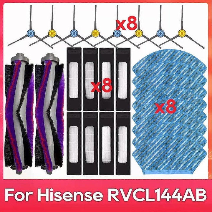 Set accesorii pentru aspirator, piese de schimb, perii laterale, filtru, mop, pentru Hisense RVCL144AB
