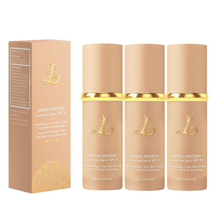 Fond de ten 4 in 1, SPF 50+, 30g, set de 3 bucati, nuanta medie