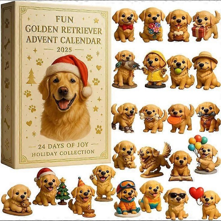 Calendar Advent Craciun 2025, 24 surprize, figurine si decoratiuni, multicolor, reutilizabil