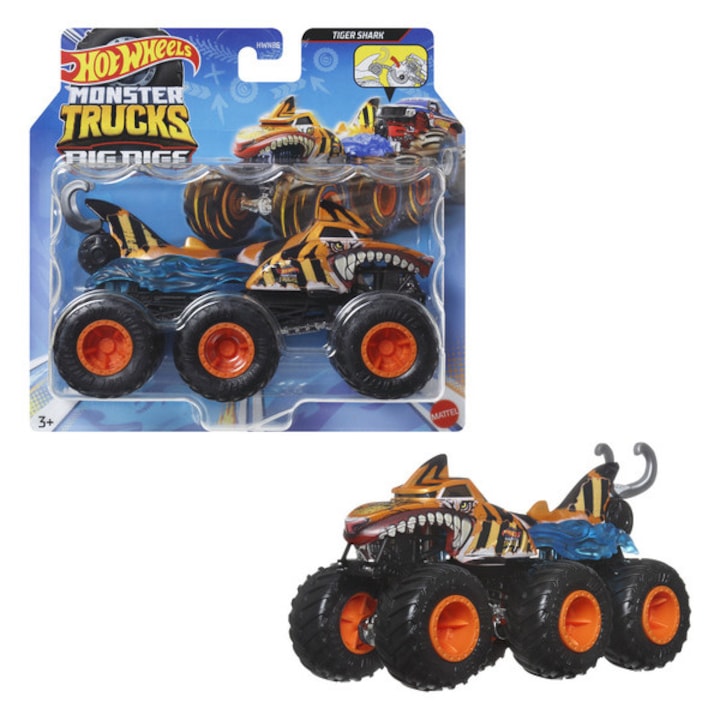 Camion monstru Hot Wheels Monster Trucks cu 6 roti, multicolor, 16, 5x7x18cm