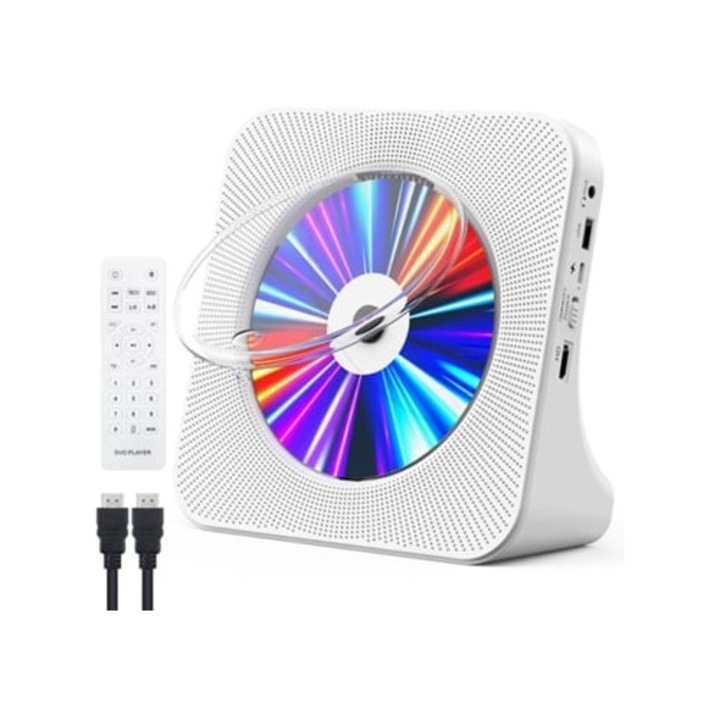 CD плейър Zruxe C-69978a с Bluetooth високоговорители, поддържа дистанционно управление, FM радио, USB възпроизвеждане, многоцветен