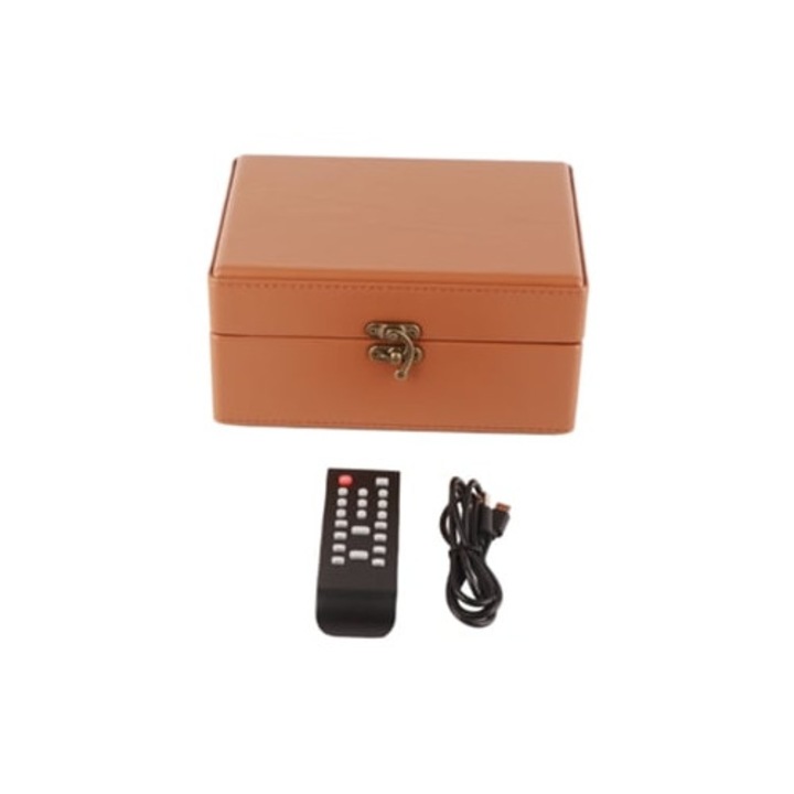 Pick-Up, Преносим CD плейър Hifi стерео с Bluetooth, с дистанционно управление, кафяв цвят