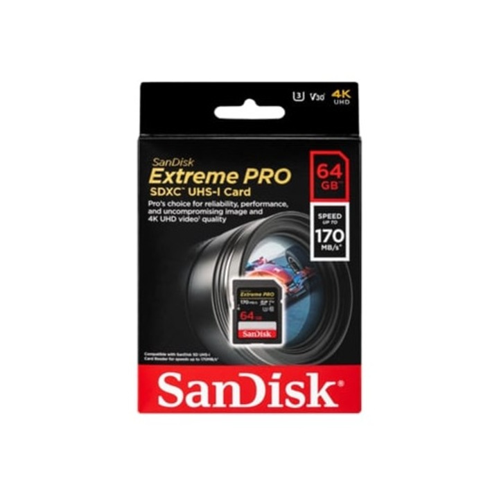 SDXC карта памет 64 GB, 170 MB/s, Class10