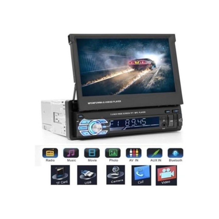 Radio auto GPS, ZRUXE, Bluetooth, control tactil, 7 inch, USB, SD