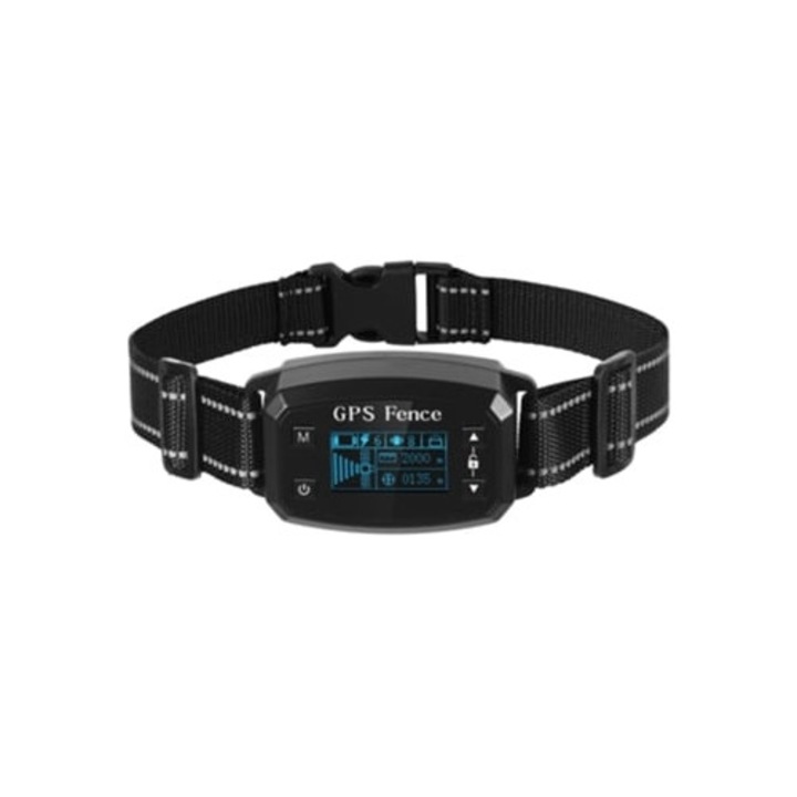 Zgarda electronica pentru caini, GPS, auto-stop, ecran OLED, set