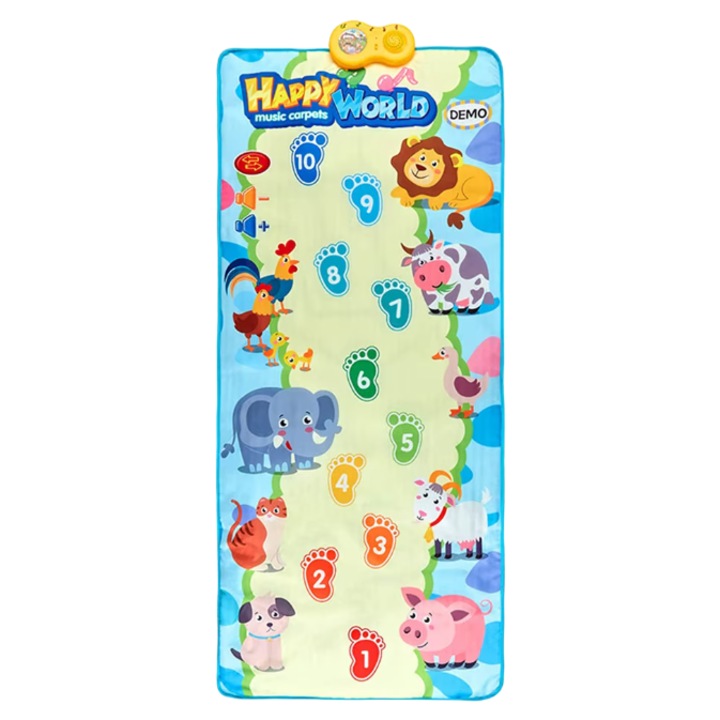 Covoraș interactiv Toy Toy Toy, 158x70 cm, 28 sunete și melodii, efecte tactile, multicolor