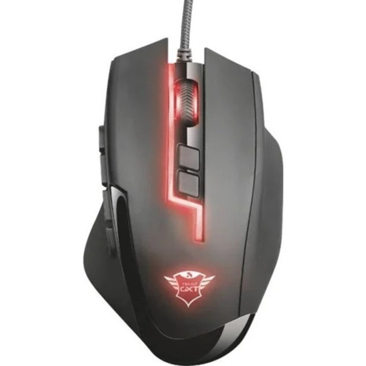 TRUST Sikanda MMO GXT164 gamer egér, 5000 dpi, fekete