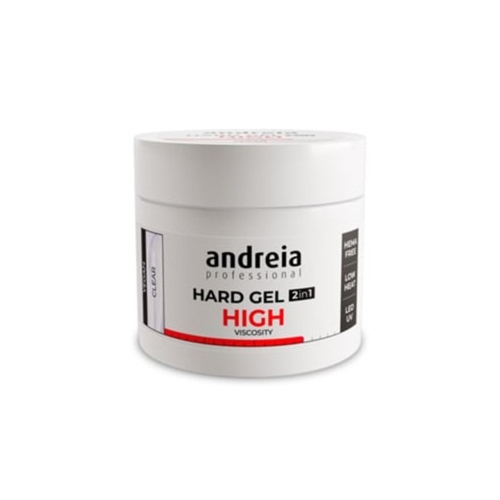 Gel de constructie unghii dure ANDREIA, vascozitate mare, transparent, 200g