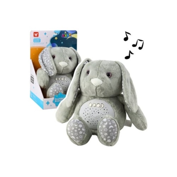 Iepure de plus cu proiector si sunet, Mdug, gri