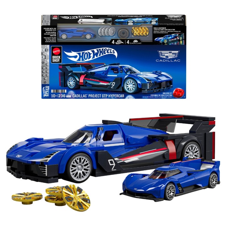 Hot Wheels Kisautó Szett, Cadillac Projekt, Kézikönyv, Kék, 1:64, 10x10.2x10cm, 236 Elem