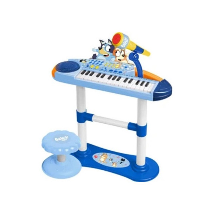 Pian cu banca BLUEY si microfon, instrumente muzicale de jucarie