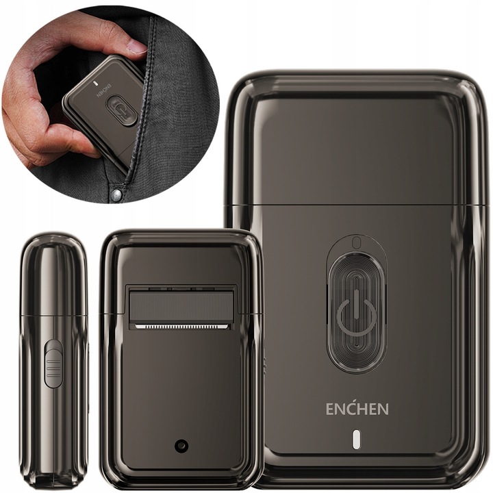 Aparat de Ras Electric Rotativ ENCHEN MS003, Ras Neted Fara Efort, Acumulator Rezistent cu Incarcare USB, Design Modern, Usor de Manevrat pentru Contur Precis