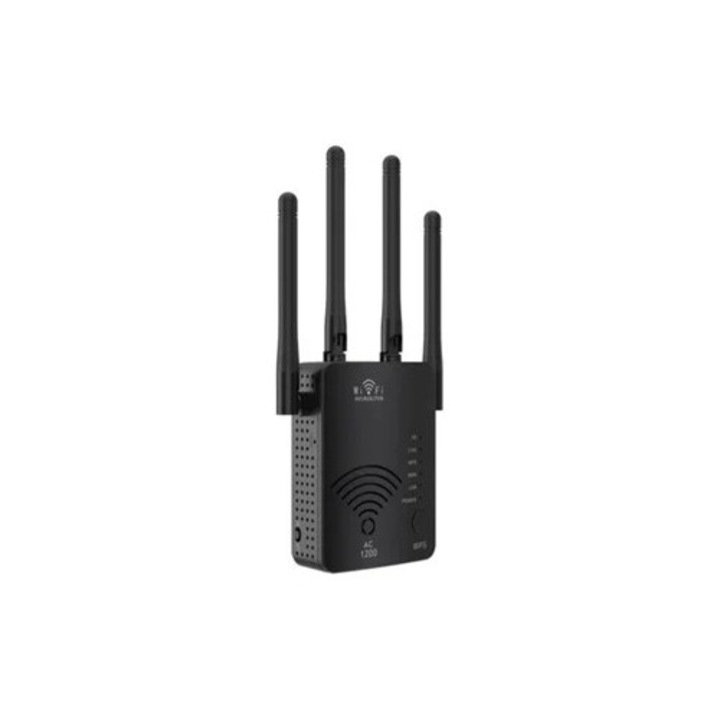 Router vezeték nélküli Mdug 5G 1200M, 4 antenna, kétsávos, 300Mbps sebesség, fekete