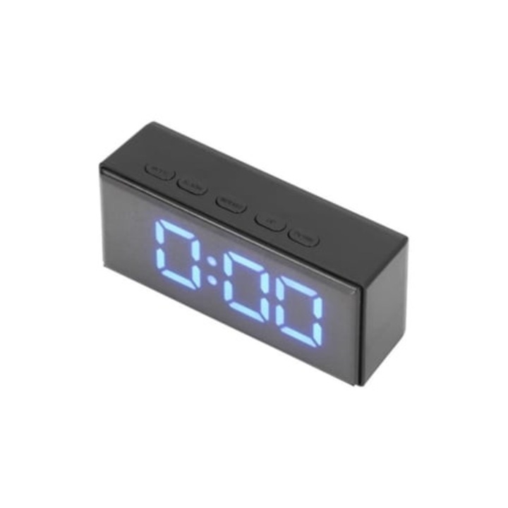 Dekoratív óra ébresztővel és hőmérséklet kijelzővel, Hurrise, LED, tükör