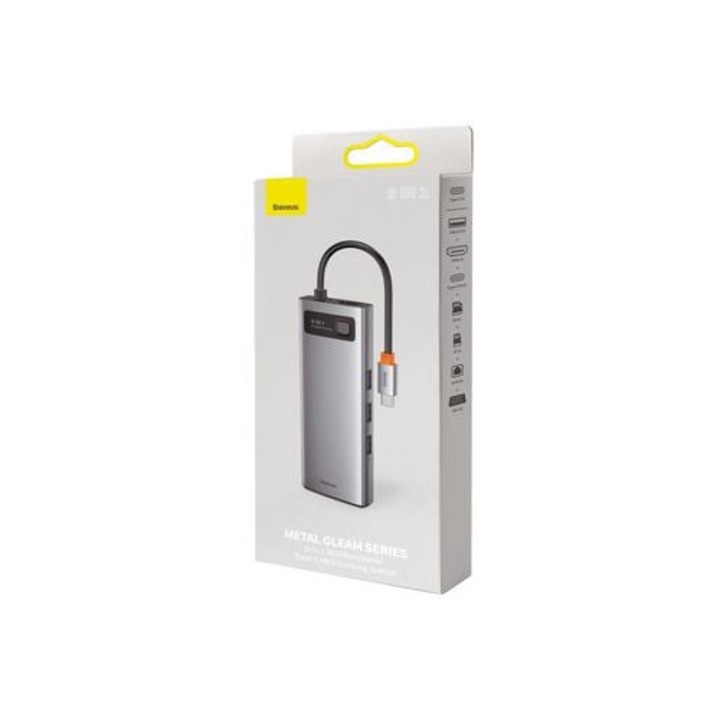 Hub 9 in 1, Type-C la 3x USB3.2, VGA Full HD 60Hz, HDMI 4K, RJ45, metal, BASEUS