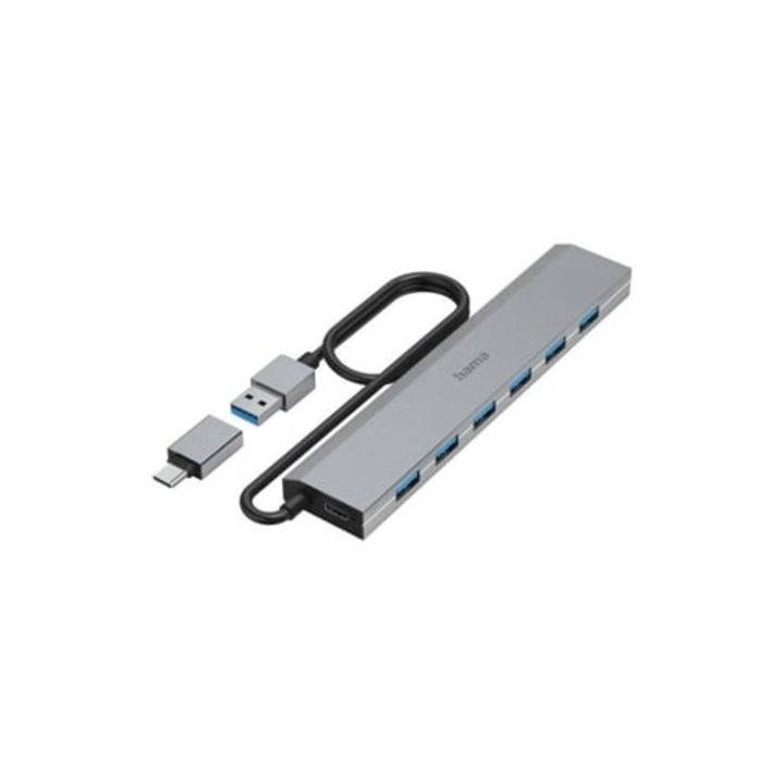 USB hub 7 portos, USB 3.2 Gen1, 5 Gbit/s, USB-C