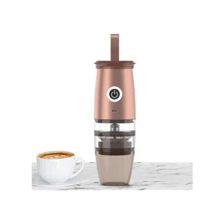 Rasnita de cafea electrica, 7,4 V, 150 ml, 5 nivele de macinare, aur roz