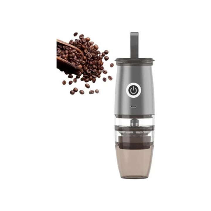 Rasnita de cafea electrica, 7,4 V, 150 ml, 5 nivele de macinare, argintie