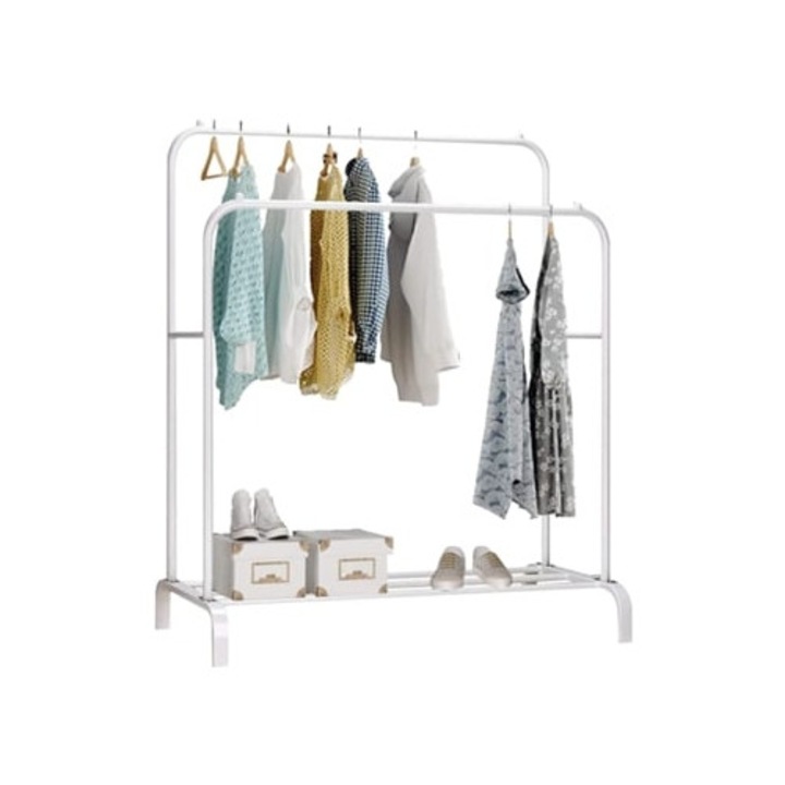 EDIHOME ruhatartó állvány, modern design, 2 tartó, fehér, különböző méretek