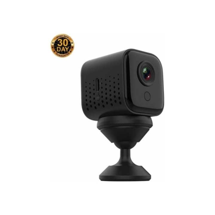 Webkamera 1080P HD, vezeték nélküli, mágneses, otthoni biztonsági, fekete