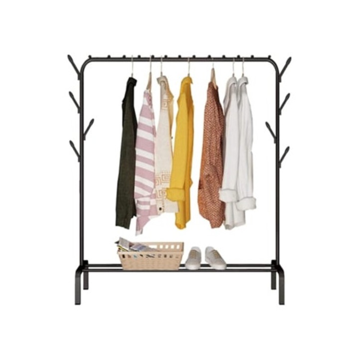 EDIHOME ruhafogas, modern dizájn, 2 tartó, fekete, változatos méretek