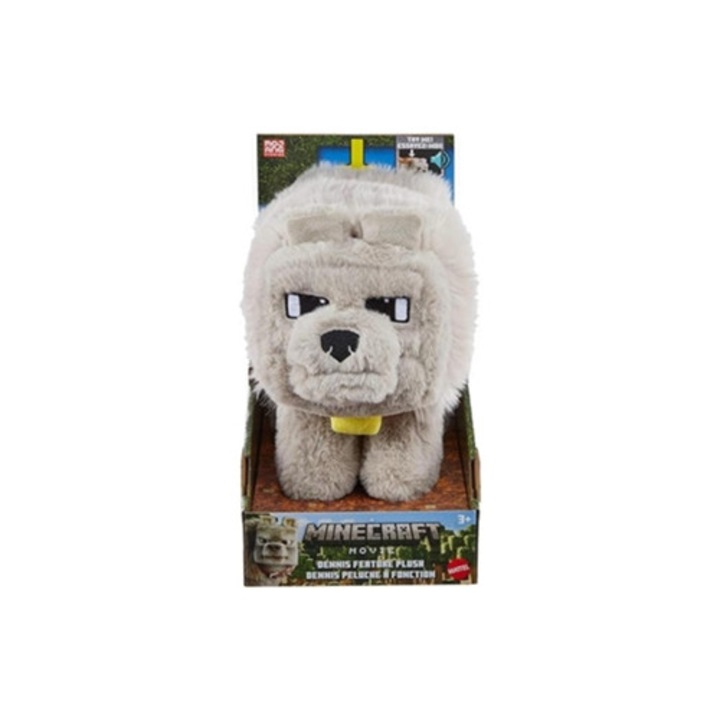 Jucarie de plus Minecraft Dennis Wolf 20cm, set colectionabil