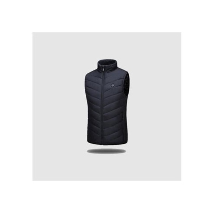 Vesta electrica incalzita USB, neagra, XXXL, lavabila, impermeabila