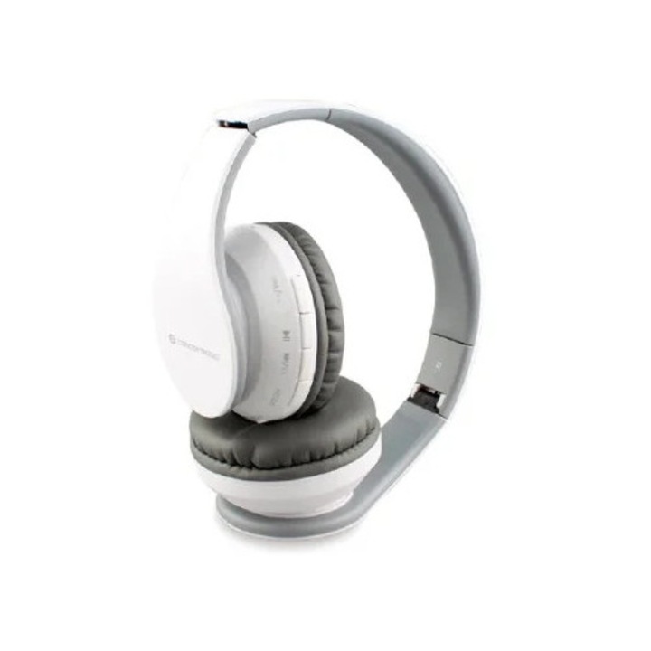Слушалки за компютър Bluetooth Parris, On Ear, с микрофон, бели