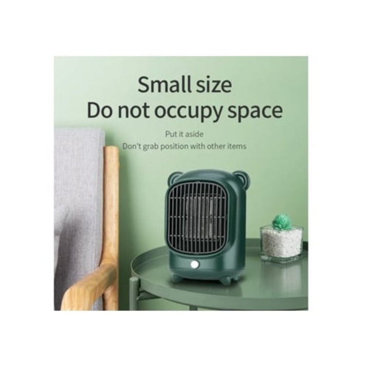 Hőlégfúvó 500W, elektromos ventilátor, PTC kerámia fűtőelemek, irodai és otthoni használatra