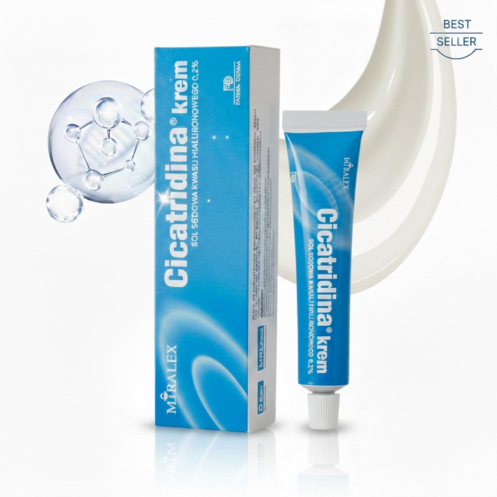 Crema Pentru Fata, Cicatridina Unguent, Miralex, 30 g, 0,2% Acid Hialuronic, Sustine Regenerarea Pielii, Hidratare Intensa Si Accelerare Vindecare