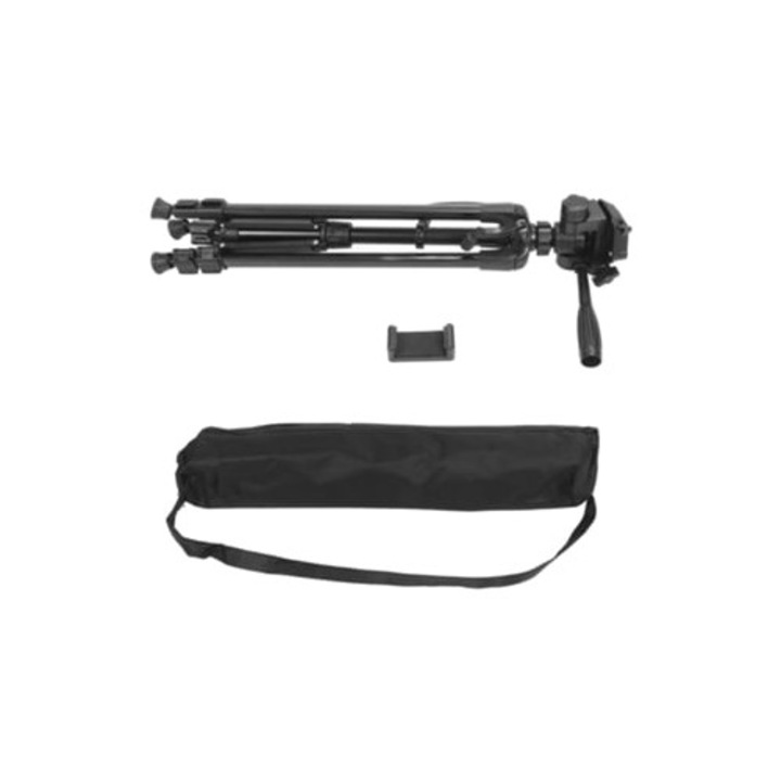 Trepied portabil 55in pliabil stabil cu surub 1/4 pentru camera, telefon si proiector