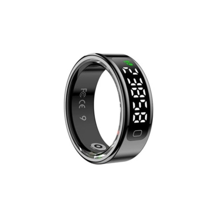 Inel inteligent, monitor sanatate, impermeabil, negru, dimensiune 7