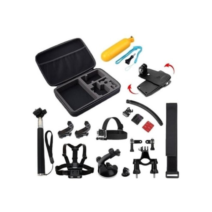 Комплект аксесоари за закрепване GoPro, стойка с 4 точки на монтаж