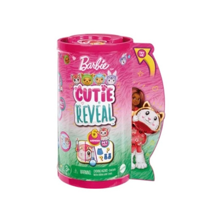 Papusa BARBIE Cutie Reveal Chelsa Kitten, panda, rosu