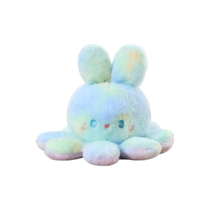 Jucarie de plus, octopus iepure, mov-verde, 50 cm