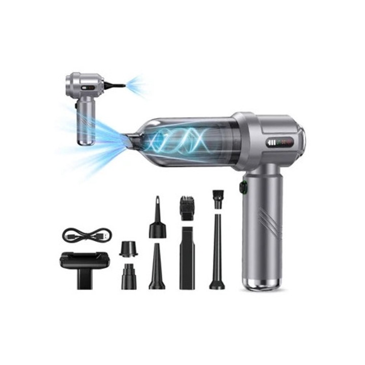 Aspirator auto fara fir, motor 32.000pa, gri argintiu