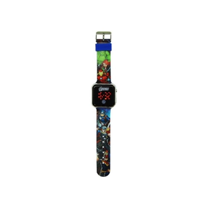 Ceas pentru copii, Avengers Marvel, LED, Multicolor