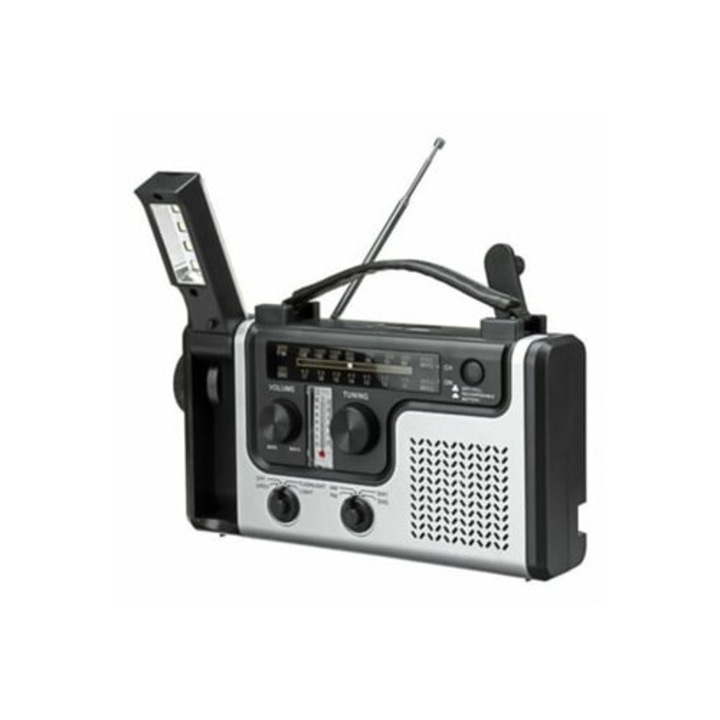 Radio portabil Zruxe EZ998 cu manivela si solar, 1200mAh, pentru camping si drumetii