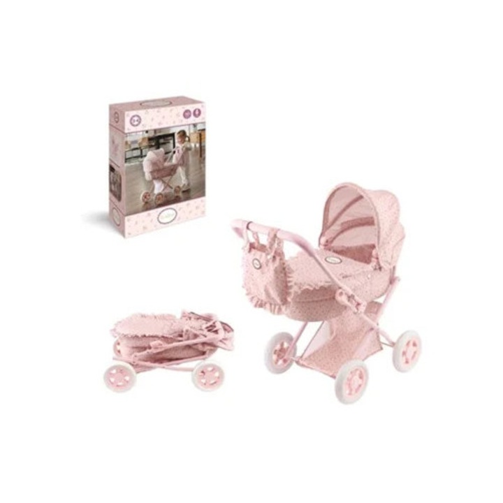 Carucior papusi pentru copii, pliabil, Roz