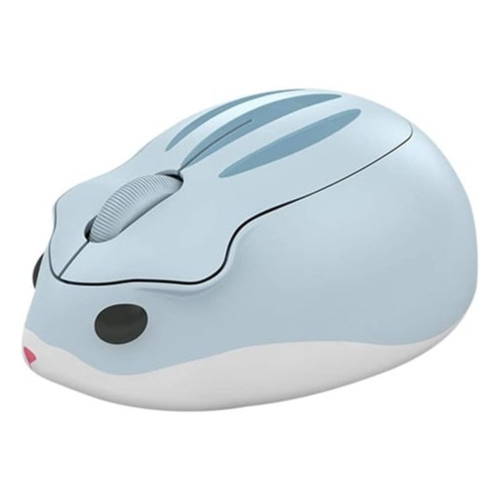 Мишка безжична 2.4GHz, форма на хамстер, 1200DPI, синя