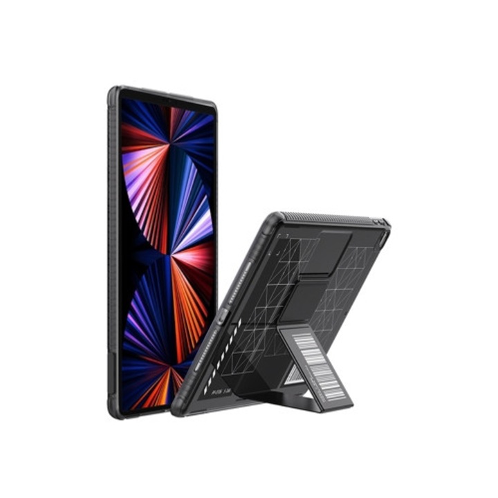 Калъф за таблет ZRUXE за iPad Pro 12.9 2022/2021/2020, черен, със стойка
