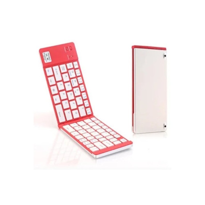 Tastatura pliabila wireless Bluetooth Eifson BT66, 66 taste, rosie