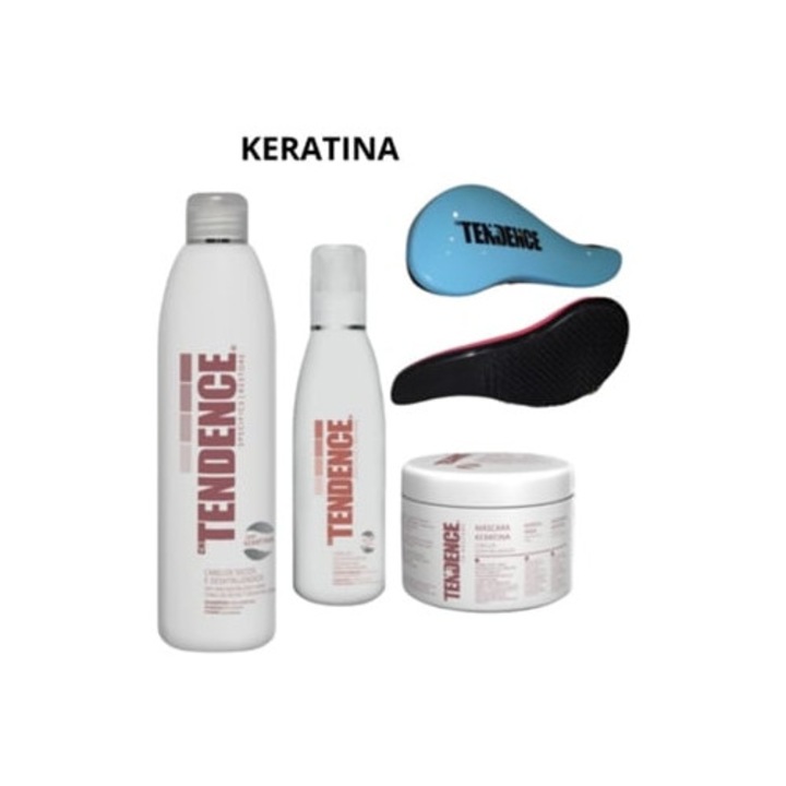 Kit de keratina 3 produse cu perie Tendence, tratamente si masca de par