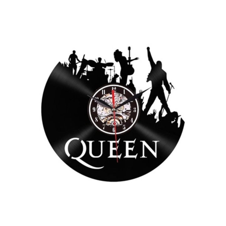 Világító, vintage Queen design bakelit falióra, nappali dekorációhoz