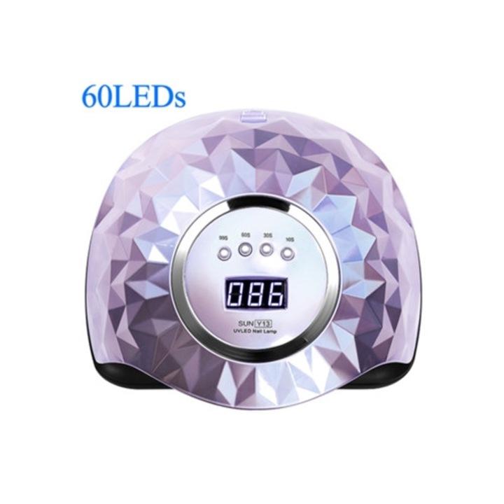 Készlet manikűr-pedikűr gép 248W UV LED lámpa, 60 LED, 4 időzítő, lila