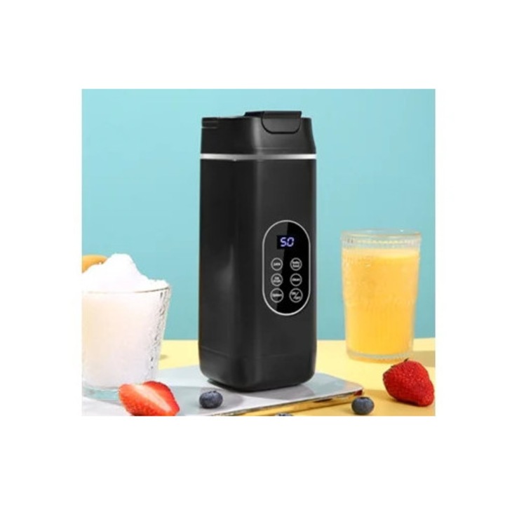 Storcator de fructe Eifson 420 ml, incarcare USB, autolimpiabil, 12 cutite, negru