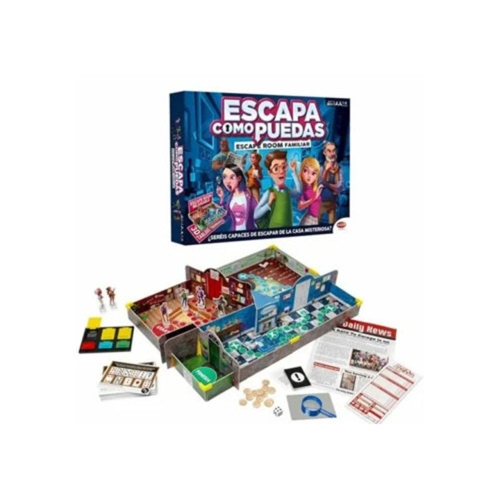 Társasjáték Escapa como puedas, családi szabadulószoba szett, többszínű
