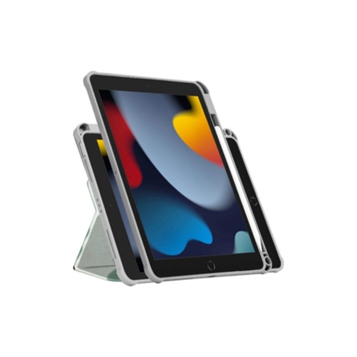 Husa tableta ZRUXE pentru iPad 10.2 2021/2020/10.5, rotativa, piele vopsita, verde, 720