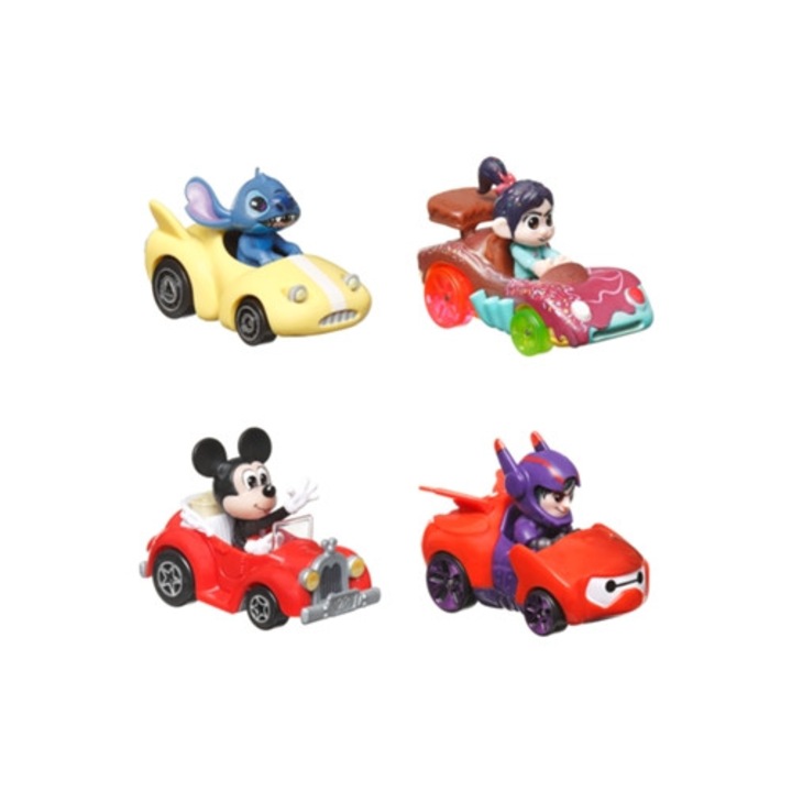 Set joc masinute HOT WHEELS 4 buc, pentru 3 ani